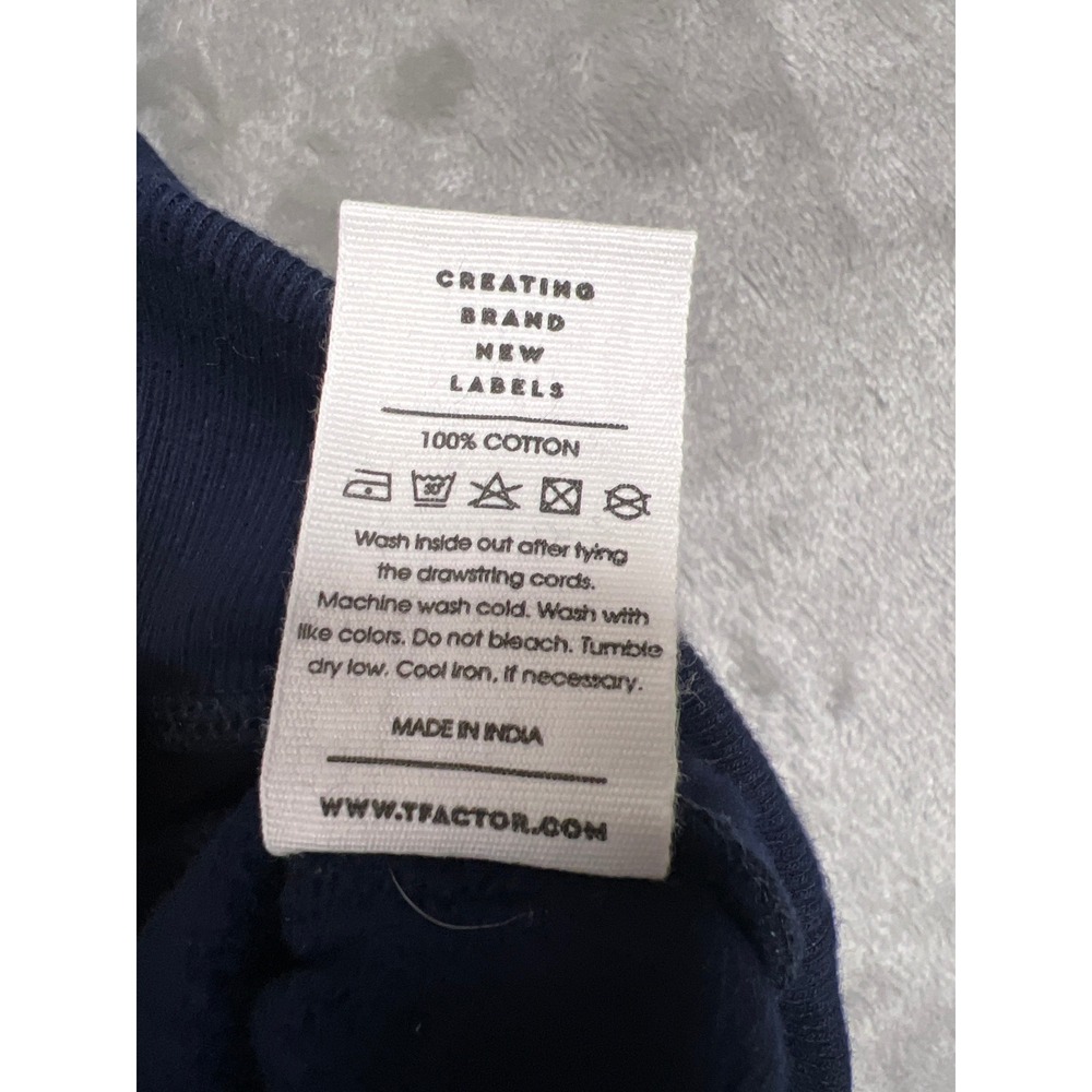 T Factor Navy Blue W Graphic Hoodie Pink Drawstring Wiz Sleeve Embroidery XL - Picture 7 of 7